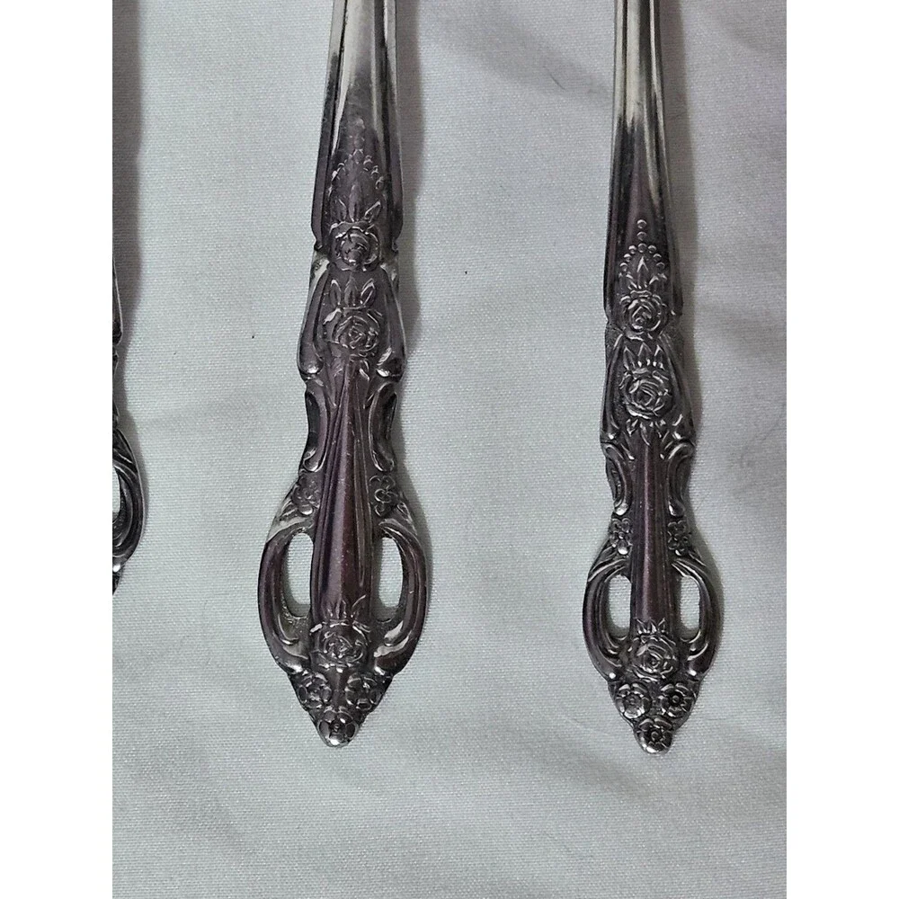 Maxam Ornate Floral Stainless Steel Tableware Flatware Japan 48 pieces